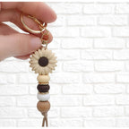 Flower Charm for Women Cute Keychain for Car Keys Silicone Bead Purse Charms for Handback Key Ring