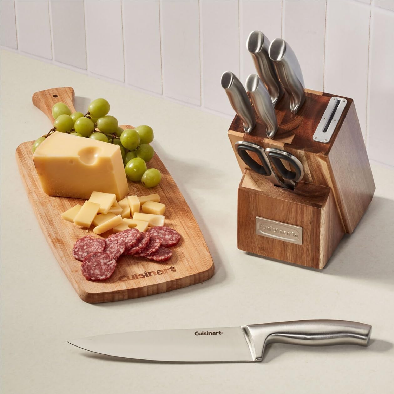 Cuisinart 7 Pc Stainless Steel Essentials Cutlery Block Set With Built In Sharpener