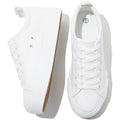 Sernial Womens White Platform Sneakers Pu Leather Platform Shoes Walking Shoes For Women