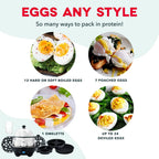 Dash Deluxe Egg Cooker - Boiler, Poacher & Steamer - Includes Measuring & Recipe Guide - Dishwasher Safe - Holds 12 Eggs, Black