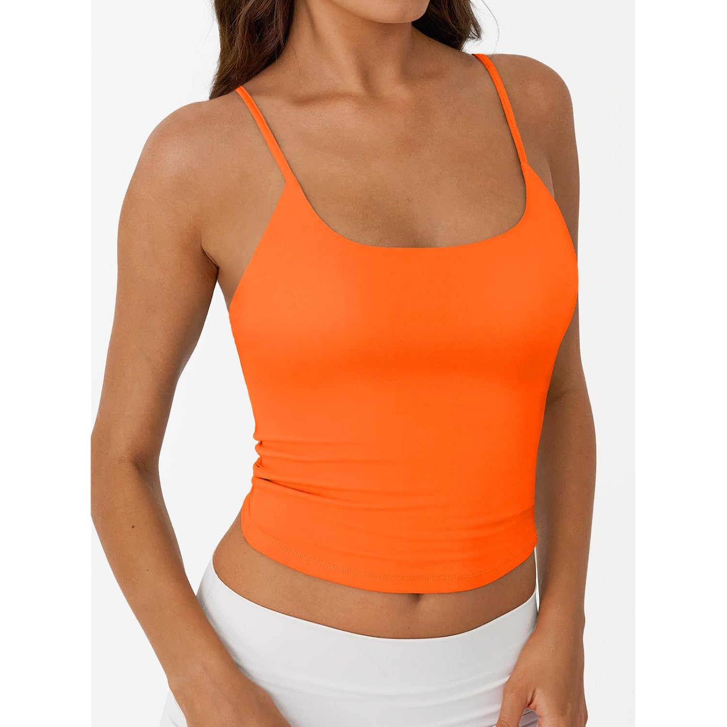 Trendy Queen Womens Summer Double Lined Adjustable Spaghetti Strap Tank Top
