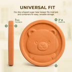 2 Pack Brown Sugar Bear Keeper - Terracotta Brown Sugar Saver Disc Keeps It Soft & Fresh - Reusable Food Safe Clay Stone & Softener With Cute Bear Design, Gift For Bakers