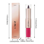 2Pcs Lip Liner Gloss Lip Combo Set,2In1 Lip Duo Natural Nude Brown Lip Liner Lipstick Glossy Long Lasting-Plumping,Smooth Quick Fuller Plumping Juicy Lip Makeup For Women(Chocolate+Cherry Red)