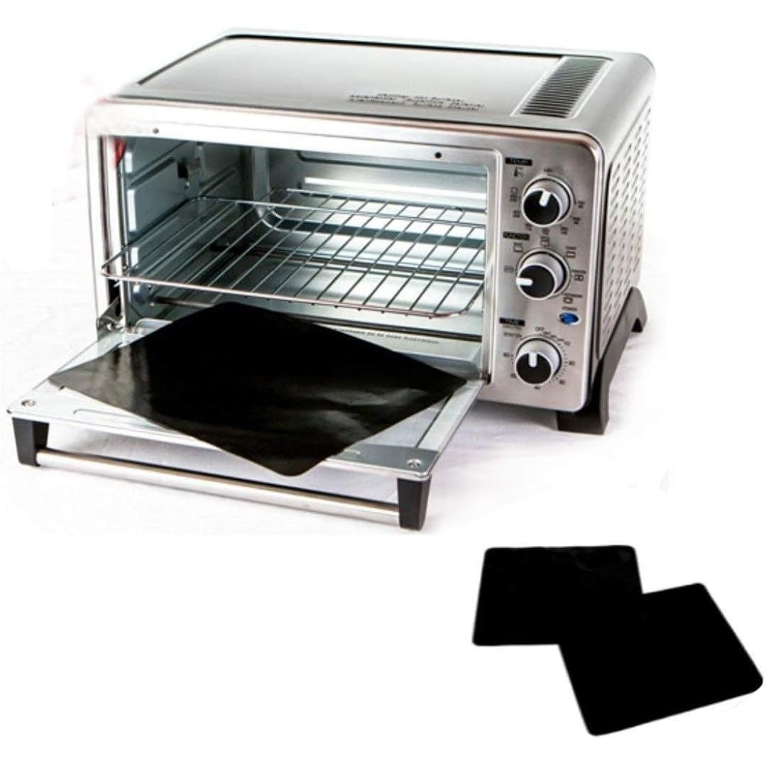 Two-Pack 100% Non-Stick 11" Toaster Oven Liner. Finally, Prevent Spillovers, Gunk & Odors! Great Teflon Liner For Toaster Ovens, Dishwasher Safe, Best Toaster Oven Accessories