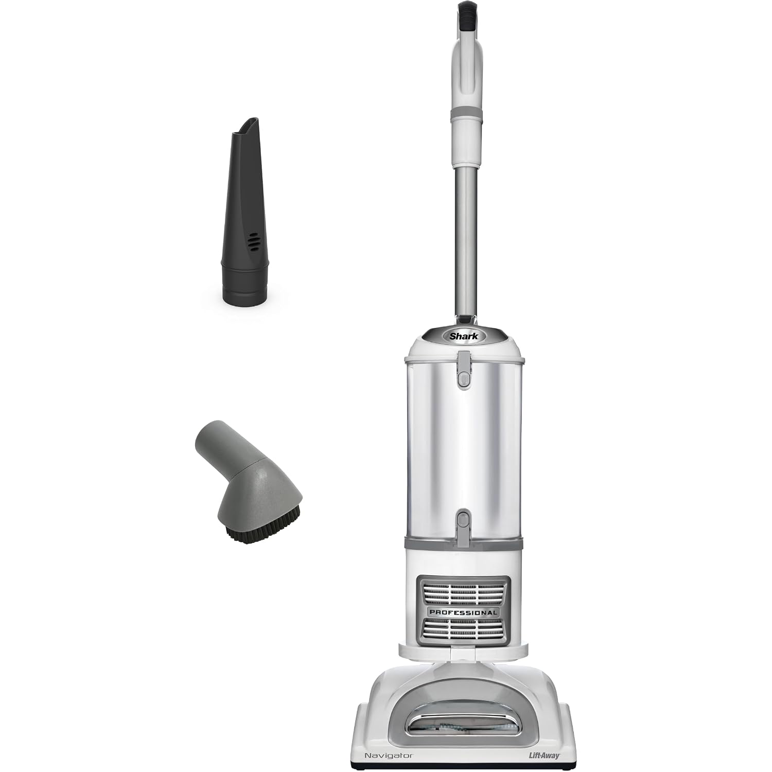Shark Upright Vacuum Cleaner | Navigator Lift-Away | Pet Hair, Carpet & Hard Floor Cleaning | Dusting Brush & Crevice Tool | Hepa Filter | Swivel Steering | White/Silver | Nv356E