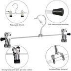 Northern Brothers Pants Hangers With Clips, Heavy Duty 20 Pack, Adjustable Metal Skirt Hanger For Women Men Jeans Shorts Trousers Dorm Bedroom College Clothes Closet Organizers And Storage