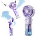 Handheld Misting Fan，Rechargeable Battery Operated ，Portable 4 Speeds & 55Ml 360° Swiveling Personal Fan For Travel Camping Outdoor (Purple)