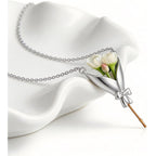 Flower Holder Necklace DTY Flower Vase Pendant Floral Bouquet Accessores for Women Graduation Prom Wedding Outfit Elegant Jewelry