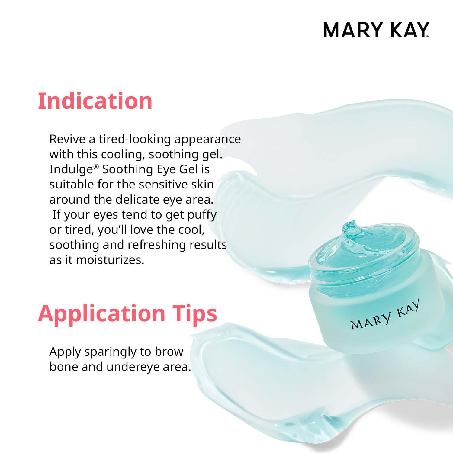 Mary Kay - Indulge Soothing Eye Gel - Cooling Moisturizing Formula With Green Tea & Cucumber Extracts For Puffy Eyes, Fragrance-Free - 0.4 Oz