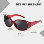 HAOLOTA Polarized Sunglasses for Women, Rhinestone Wrap Around Sunglasses with UV400 Protection