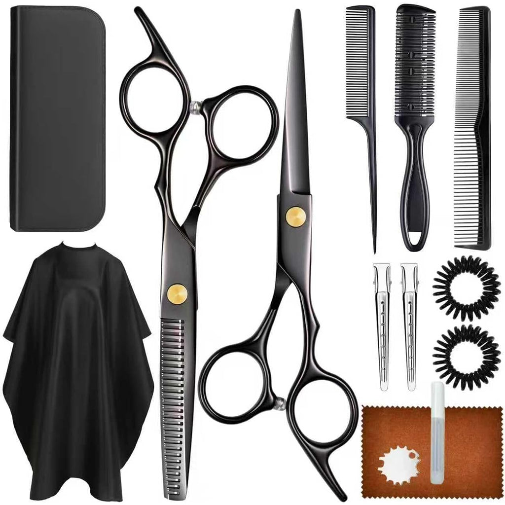Hair Cutting Scissors Shears Kits, Professional Haircut Scissors Set with Thinning Shears, Stainless Steel Barber Scissors for Men, Women, Kids, Salon & Home Use