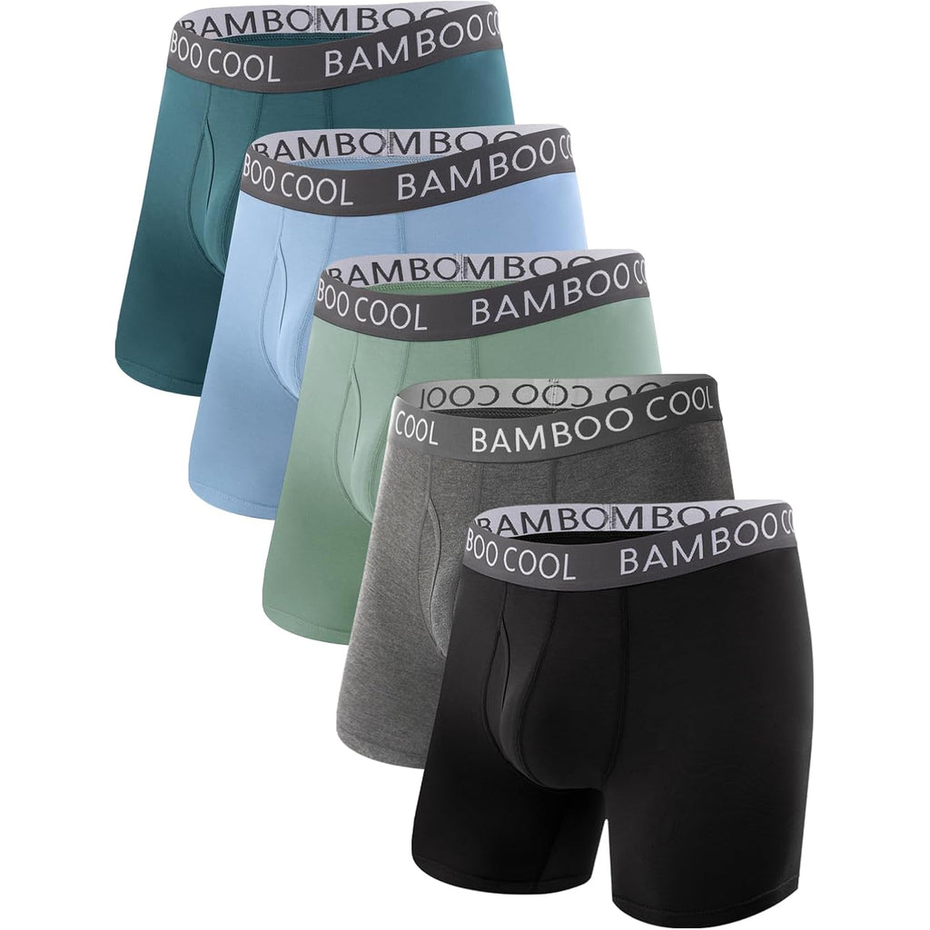 Bamboo Cool Men'S Ultra Comfortsoft Underwear, Moisture Wicking & Breathable No Ride Up Boxer Briefs With Fly, Multipack