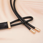 PU Leather Skinny Belts for Women Knotted Thin Waist Belt for Dresses