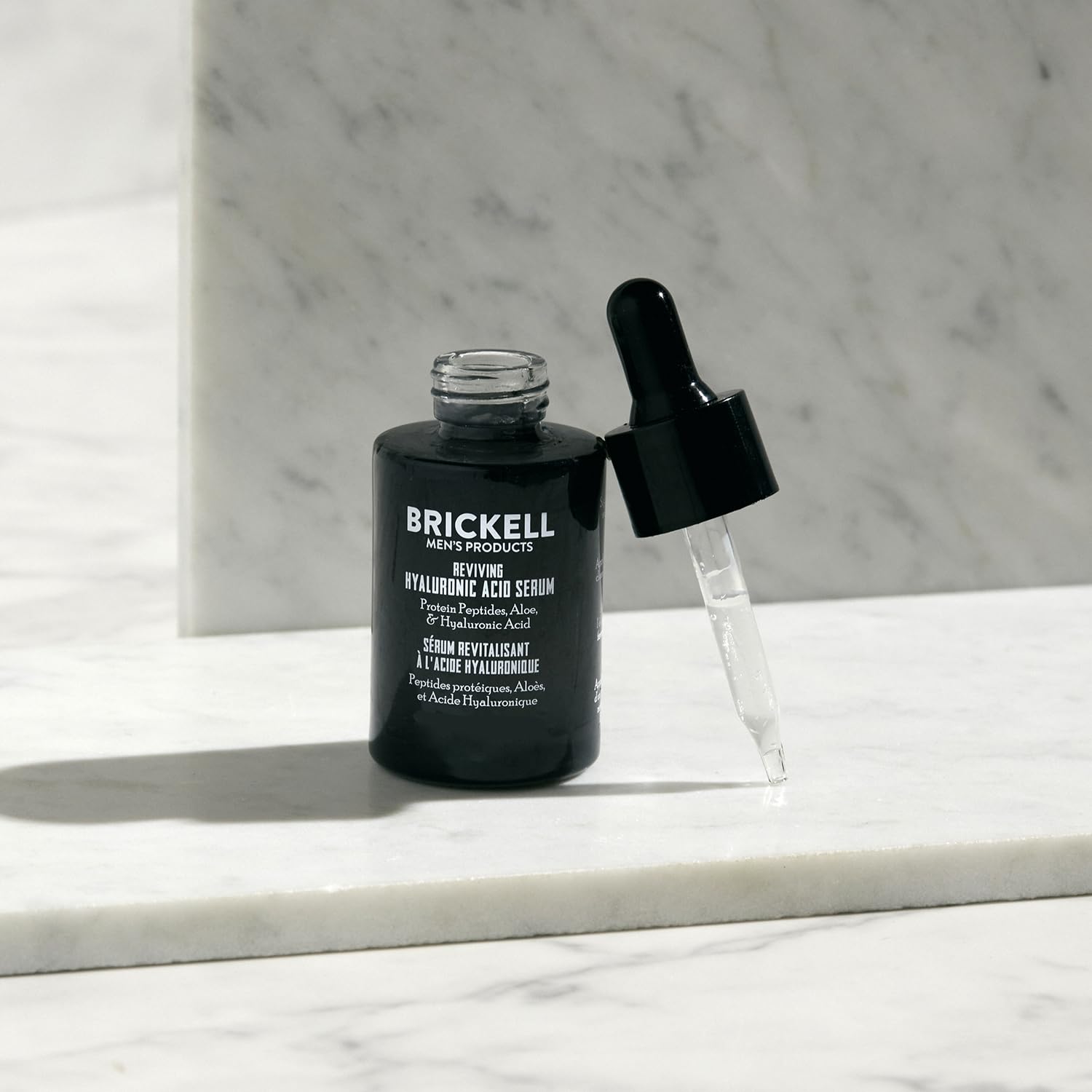 Brickell Men'S Anti Aging Hyaluronic Acid Serum For Face, Reviving Day Serum For Men, Facial Serum With Hyaluronic Acid, Aloe, And Peptides, 1 Ounce, Unscented
