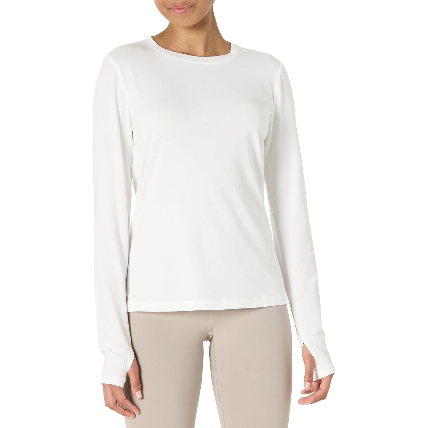 Amazon Essentials Women'S Active Soft Cotton Regular Fit Crewneck Long Sleeve Lightweight Yoga Workout T-Shirt