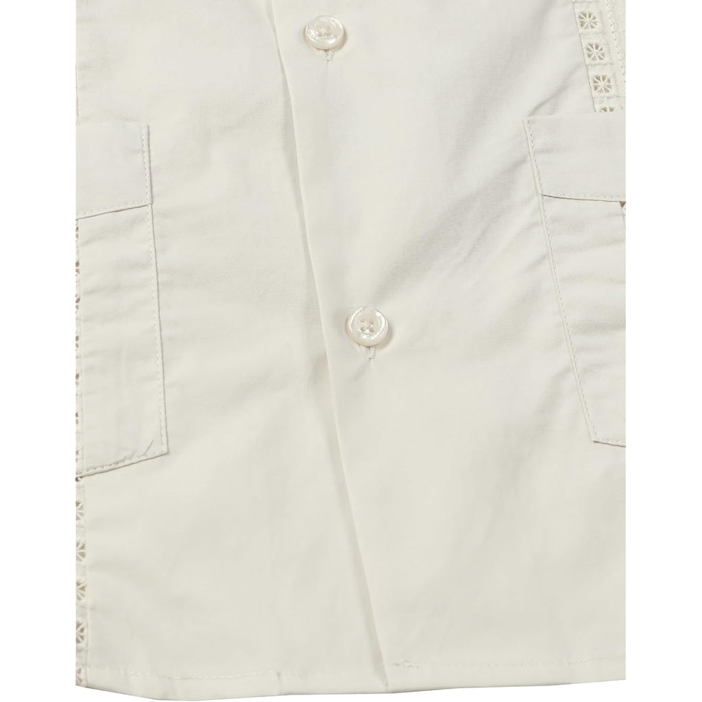 Jogal Mens Guayabera Shirts Cuban Short Sleeve Casual Button Down Beach Shirt