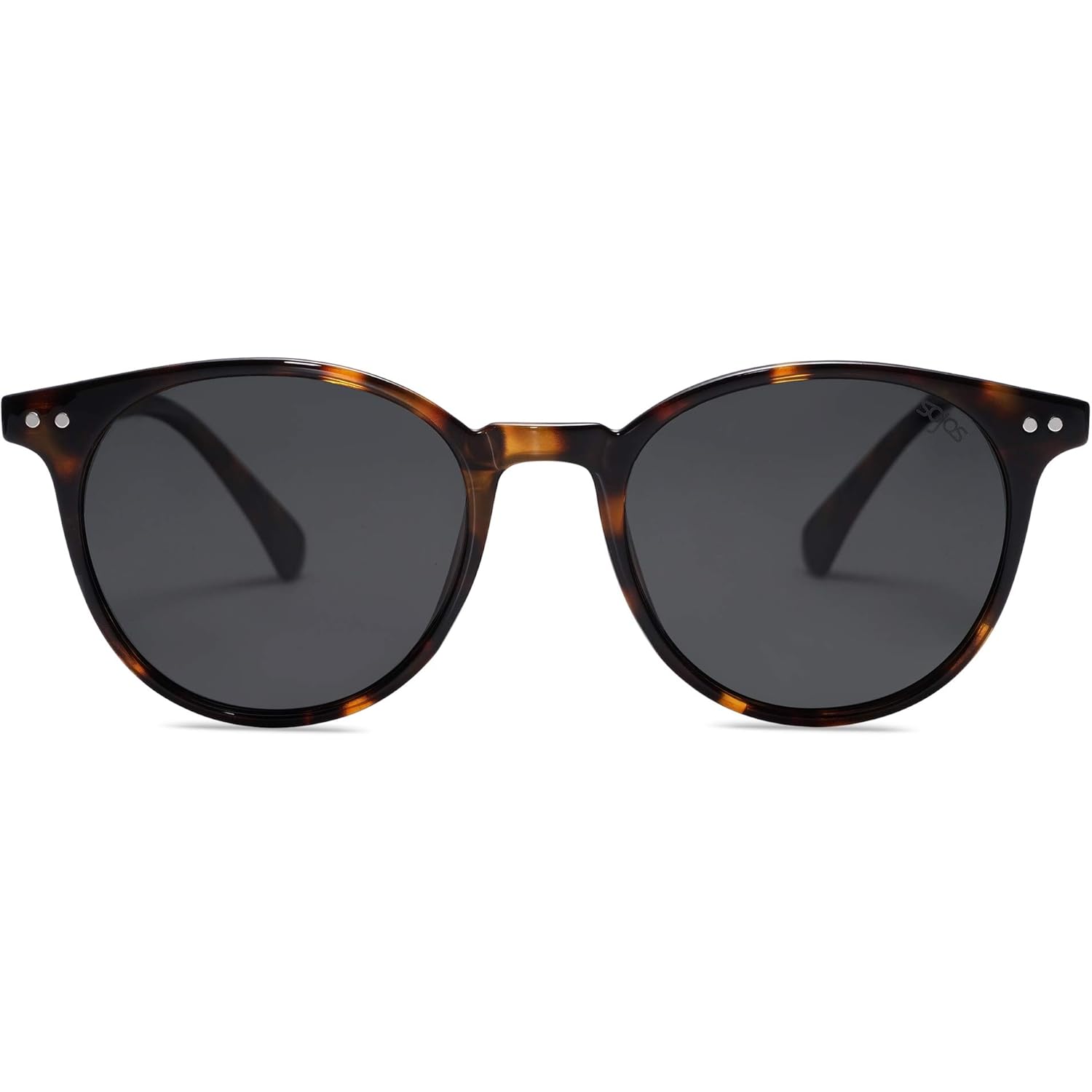 SOJOS Small Round Classic Polarized Sunglasses for Women Men Vintage Style UV400 Lens MAY SJ2113