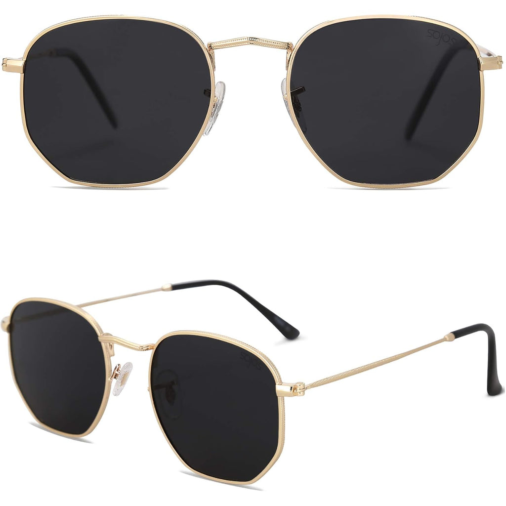 SOJOS Square Polarized Sunglasses for Women Men Small Hexagonal Polygon Shades SJ1072