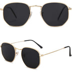 SOJOS Square Polarized Sunglasses for Women Men Small Hexagonal Polygon Shades SJ1072