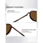 kimorn Tangle Free Polarized Aviator Sunglasses for Women Retro Square Metal Frame, UV400 Protection, Driving & Beach Shades Coffee Brown