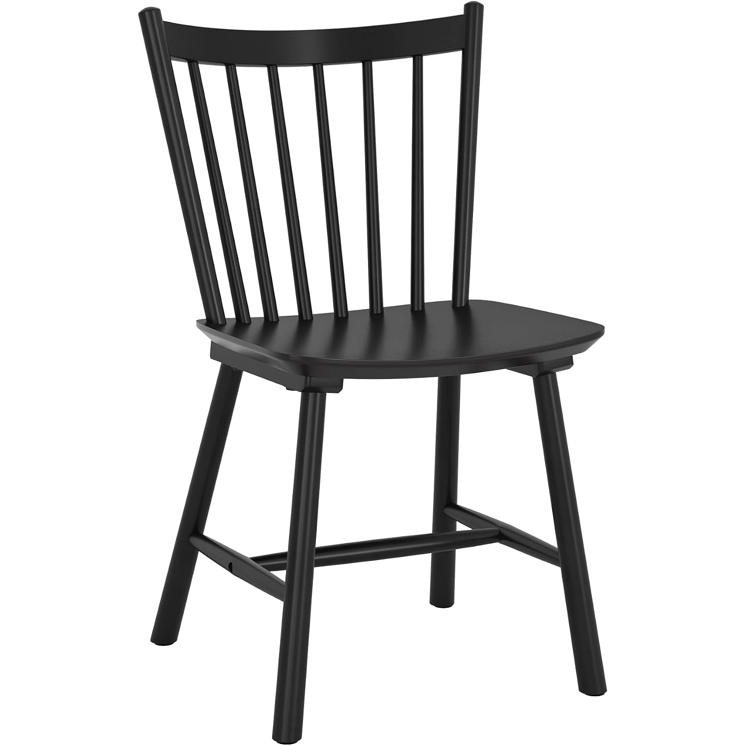 Lue Bona Upgraded Dining Chairs Set Of 4, Farmhouse Wooden Spindle Back Kitchen Chairs, Windsor Dining Chairs For Kitchen And Dining Room, Black