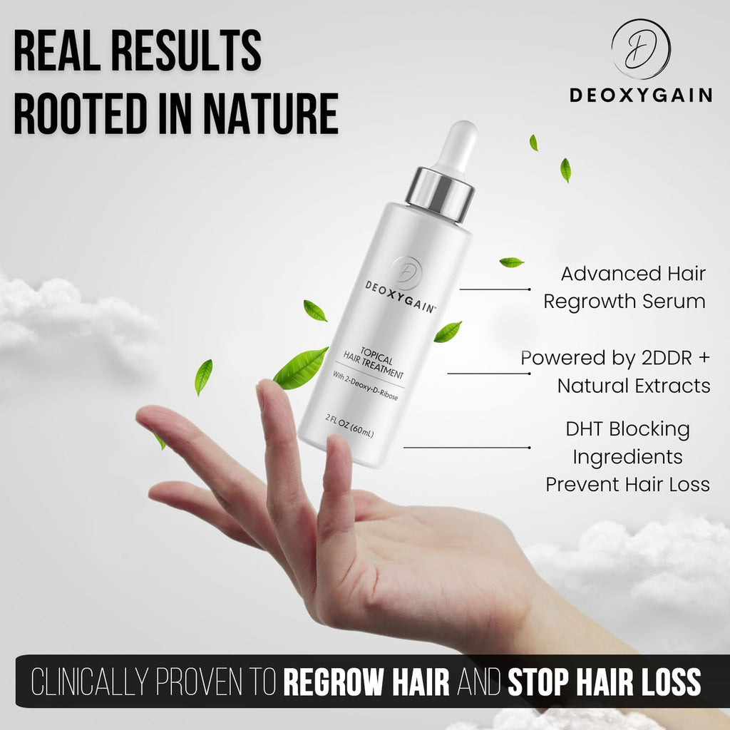 Hair Growth Treatment By Deoxygain - 2Ddr Hair Regrowth Serum & Dht Blocker | 2Ddr Hair Growth Formula For Men & Women, 2Ddr Technology, Stimulates Follicles, Blocks Dht, Thicker Fuller Hair