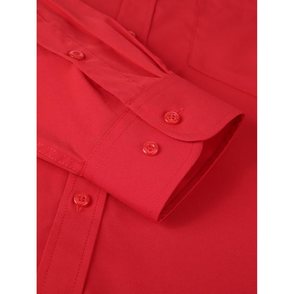 Corfty Men Long Sleeve Dress Shirt - Regular Fit Stretch Free-Wrinkle Casual Button Down Shirt