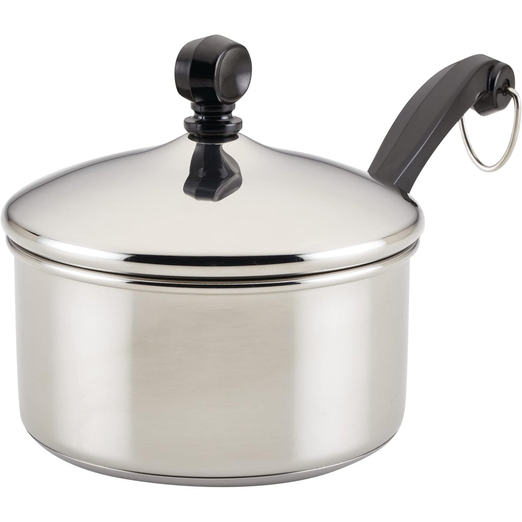 Farberware Classic Series Stainless Steel Sauce Pan with Lid, 1-Quart, Sauce Pans, Silver