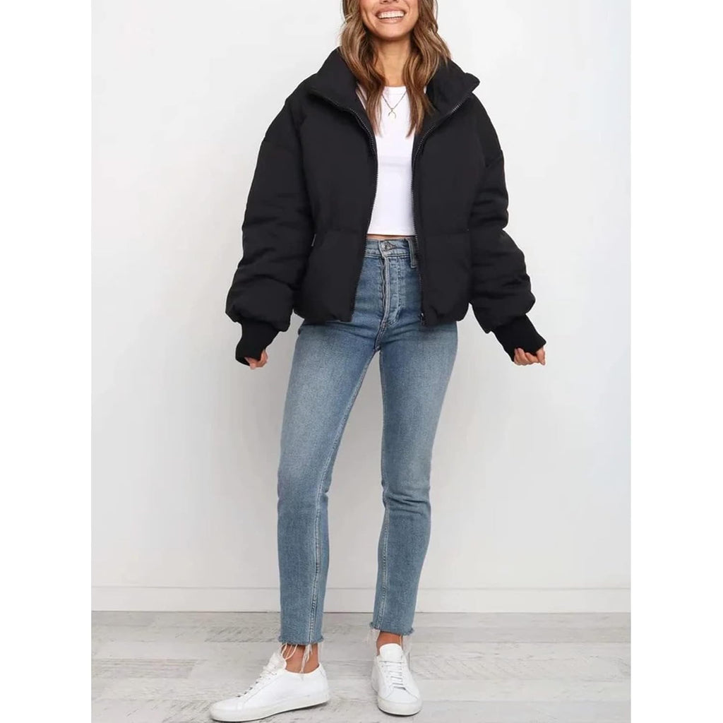 Gihuo Women’S Winter Cropped Puffer Jacket Coat Short Warm Quilted Jacket 2026