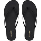 Kidmi Thong Flip Flops For Women - Memory Foam Summer Beach Sandals For Women - Vegan Leather Flat Sandals