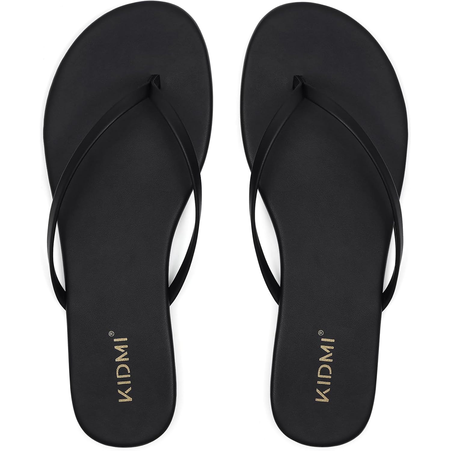 Kidmi Thong Flip Flops For Women - Memory Foam Summer Beach Sandals For Women - Vegan Leather Flat Sandals