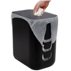 Stori Luup Trash Can (Black) - Reuse Grocery Bags - Plastic Garbage Container For Bathroom, Vanity, Laundry Room, Kitchen, Office, Garage - 2.5 Gallon Wastebasket With Hooks To Secure Trash Bags