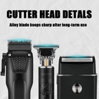 Hair Cutting Kit For Men, Hair Clipper, T-Shaped Trimmer, Foil Shaver, Long Lasting Power, With Adjustable Blade & Lcd Display, For Home Haircuts, Fading, Beard Trimming, Suitable For Beginners