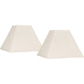 Set Of 2 Tapered Square Lamp Shade (Pre-Assembled) S Beige Large 7" Top X 17" Bottom X 13" Slant X 12 High Spider With Replacement Harp And Finial Fitting