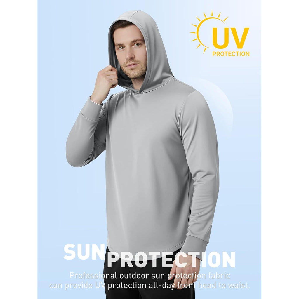 5-Pack Mens Upf 50+ Sun-Protection Hoodies - Uv Lightweight Fishing Shirts Long Sleeve Work Outdoor Hoodies
