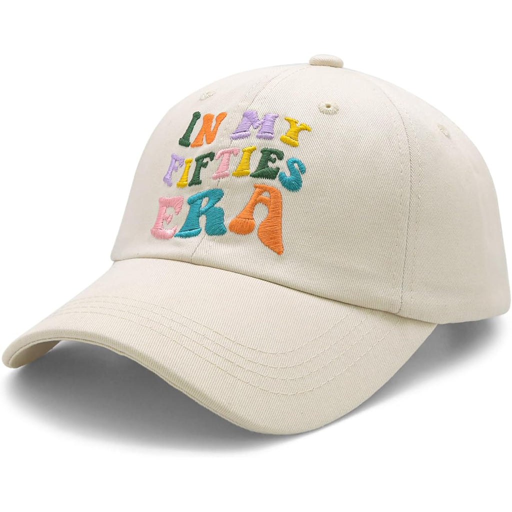 In My Fifties Era Baseball Cap, 50Th Birthday Gifts For Women, Mothers Day Birthday Gift Ideas For Aunt, Friends Beige