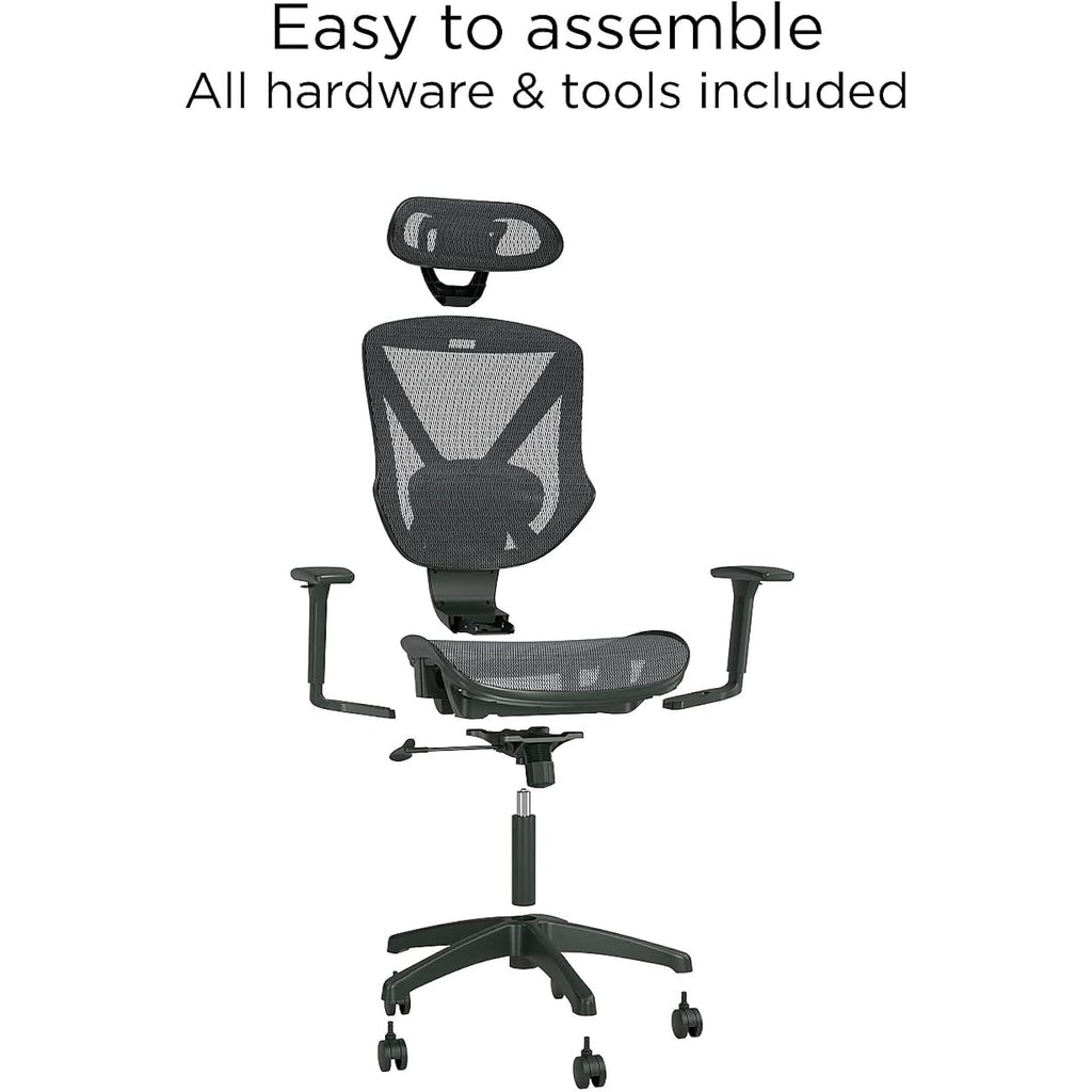 Staples Dexley Ergonomic Task Chair, Mesh, Ergonomic, Lumbar Support, Adjustable Height, Black