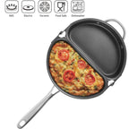 TECHEF - Frittata and Omelette Pan, Nonstick Double Sided Folding Egg Pan, Made in Korea (PFOA Free) (Black)