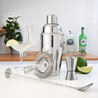 Zpufaw 6-Piece Cocktail Shaker Set 24Oz Shaker Strainer Muddler Jigger Mixing Spoon Pour Spout Bartender Kit Stainless Steel Bar Set Housewarming Gift