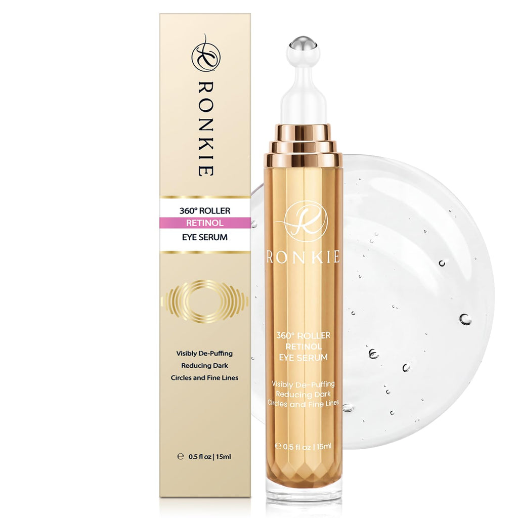 Ronkie Eye Cream For Dark Circles: Under Eye Cream With Retinol Caffeine - Reduces Under Eye Bags And Fine Lines (Gold, 15Ml)