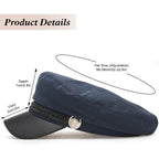 Women Newsboy Cap Fiddler Caps Classic Beret Hat Fisherman Flat Hats Navy Blue