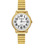 JewelryWe Women's Elastic Watch Easy Reader Analog Quartz Gold Silver Plated Stretch Band Wristwatch for Mother's Day