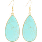 BaubleStar Natural Crystal Healing Stone Earrings Statement Teardrop Dangle Earrings for Women