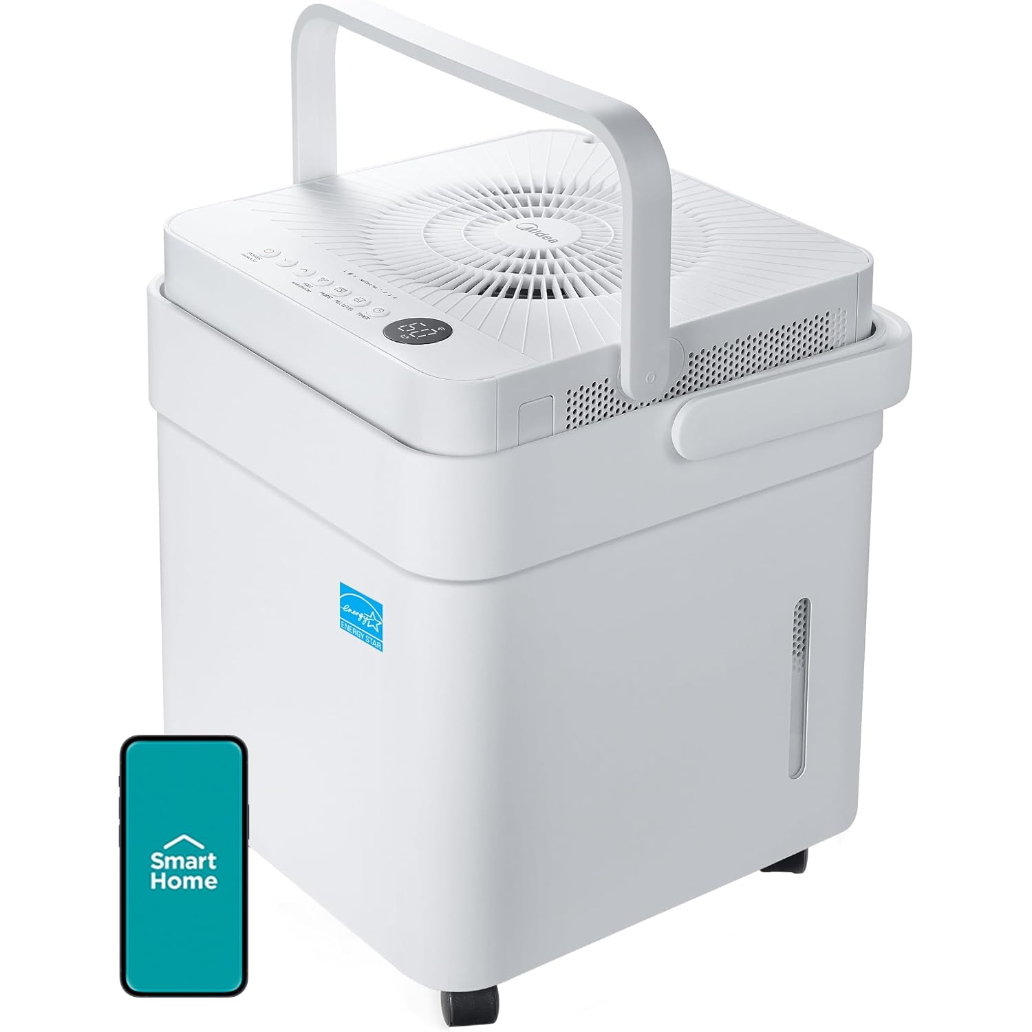 Midea Cube 20 Pint Dehumidifier For Basement, Up To 1,500 Sq. Ft. Dehumidifier With Drain Hose, Energy Star Certificated, Smart Control, Compatible With Alexa, White