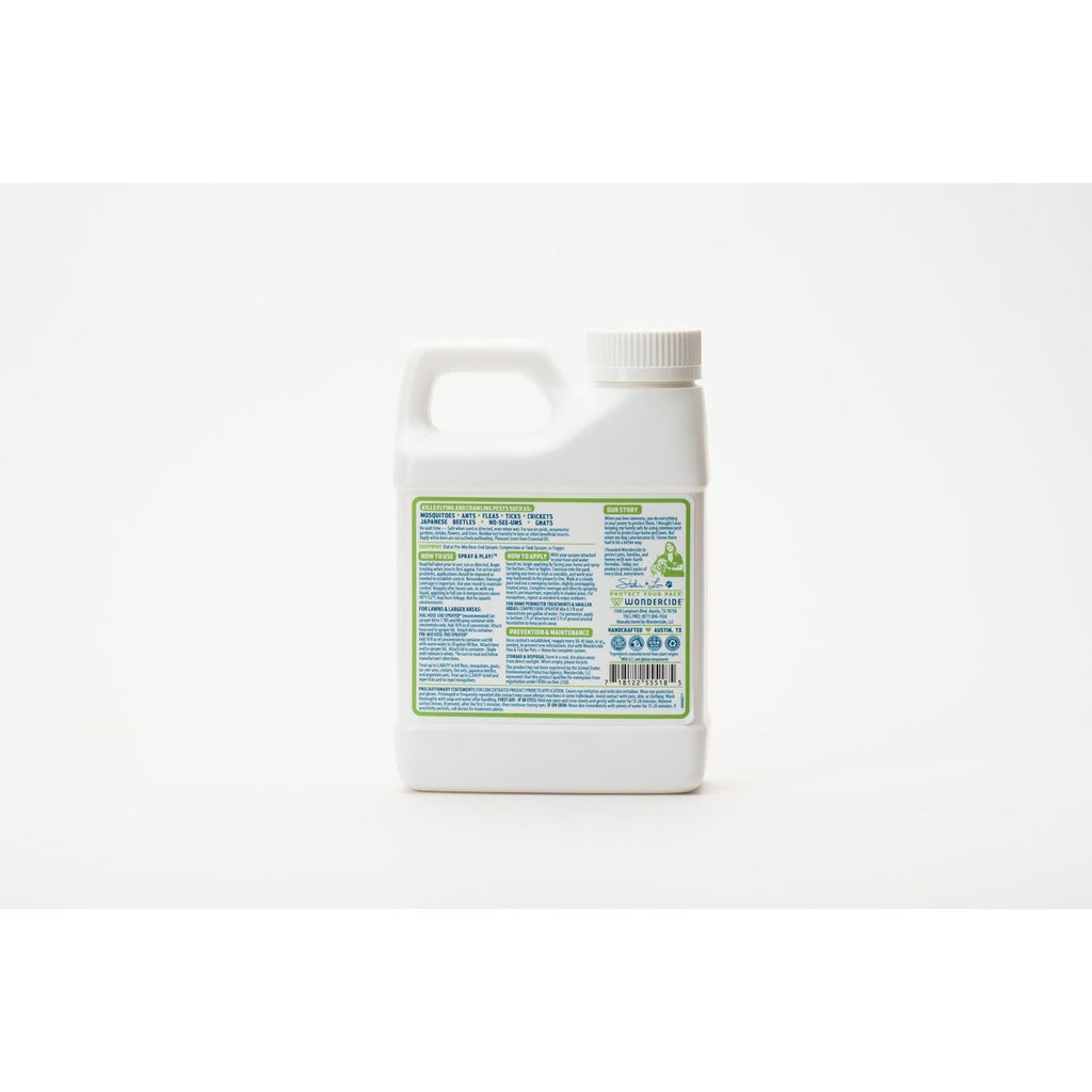 Wondercide - Outdoor Pest Control Spray Concentrate - 16 Oz | With Natural Essential Oils - Mosquito, Ant, Roach, And Insect Killer, Treatment, And Repellent - Safe For Pets, Plants, Kids