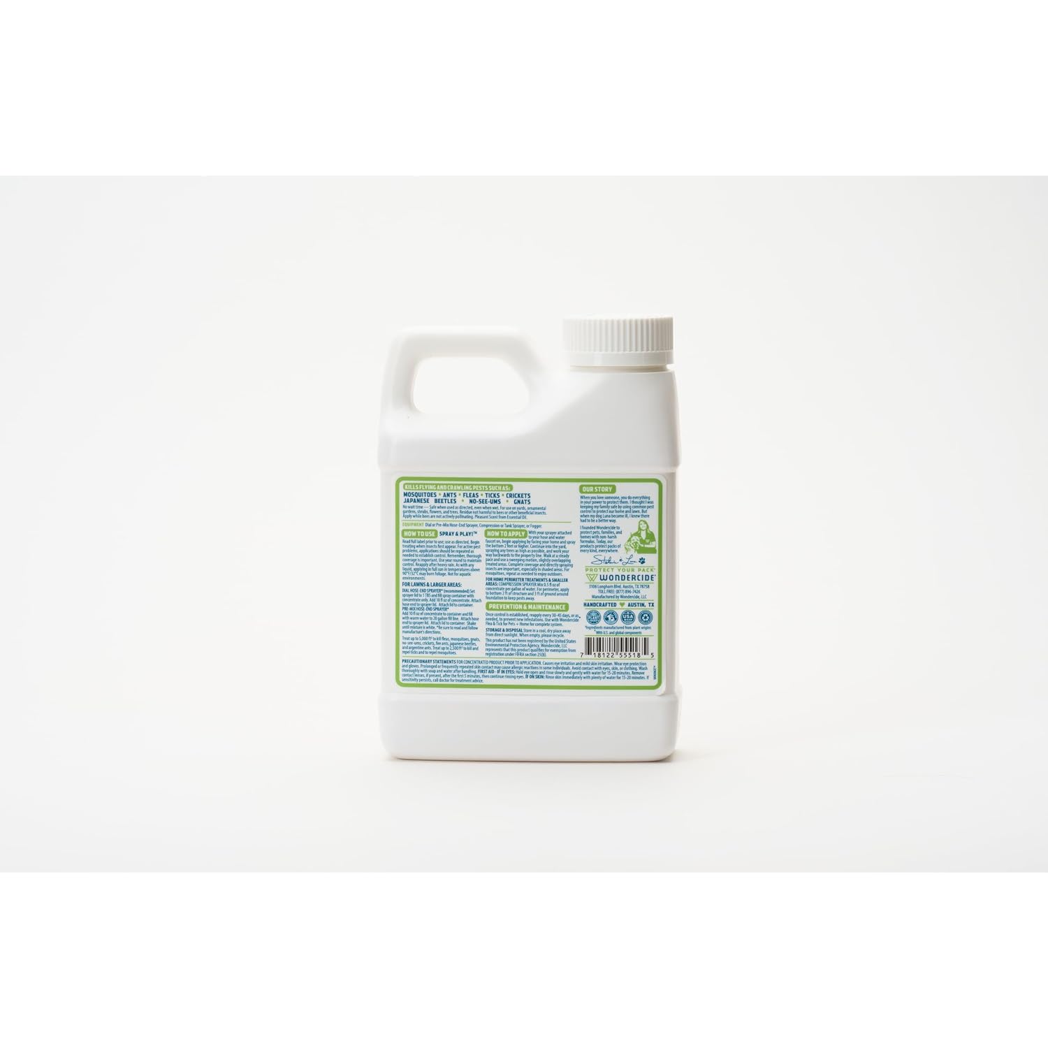 Wondercide - Outdoor Pest Control Spray Concentrate - 16 Oz | With Natural Essential Oils - Mosquito, Ant, Roach, And Insect Killer, Treatment, And Repellent - Safe For Pets, Plants, Kids