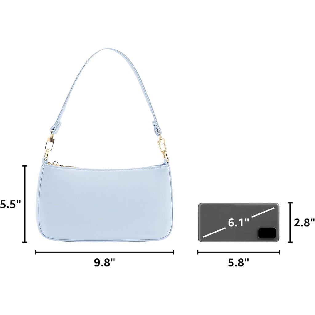 Shoulder Bag For Women Retro Vegan Leather Classic Clutch Tote Handbags Purses With Zipper Closure