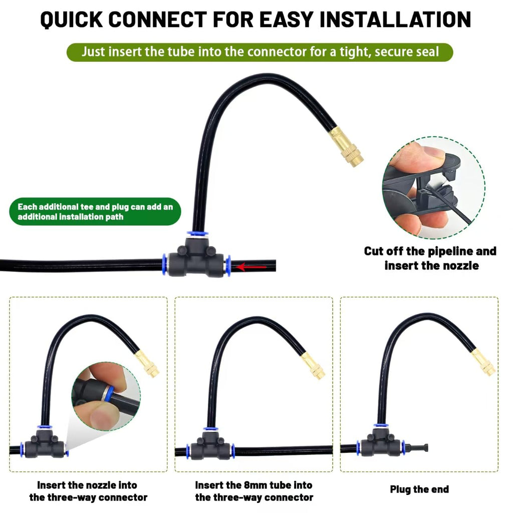 360° Adjustable Drip Irrigation System With 16 Nozzles | 50 Ft Automatic Watering System, Raised Bed Sprinkler Irrigation System, Garden Mister For Yard, Lawn, Plants, 5/16" Tubing