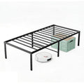Sweetcrispy Twin Size 18 Inch Platform Bed Frame, Heavy Duty Metal Foundation Frame, Noise-Free Sturdy Steel Slats, Underbed Storage, No Box Spring Needed, Quick Setup