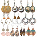 10/14 Pairs Vintage Dangle Earrings for Women Boho Jewelry Set Sunflower Geometric Teardrop Earrings